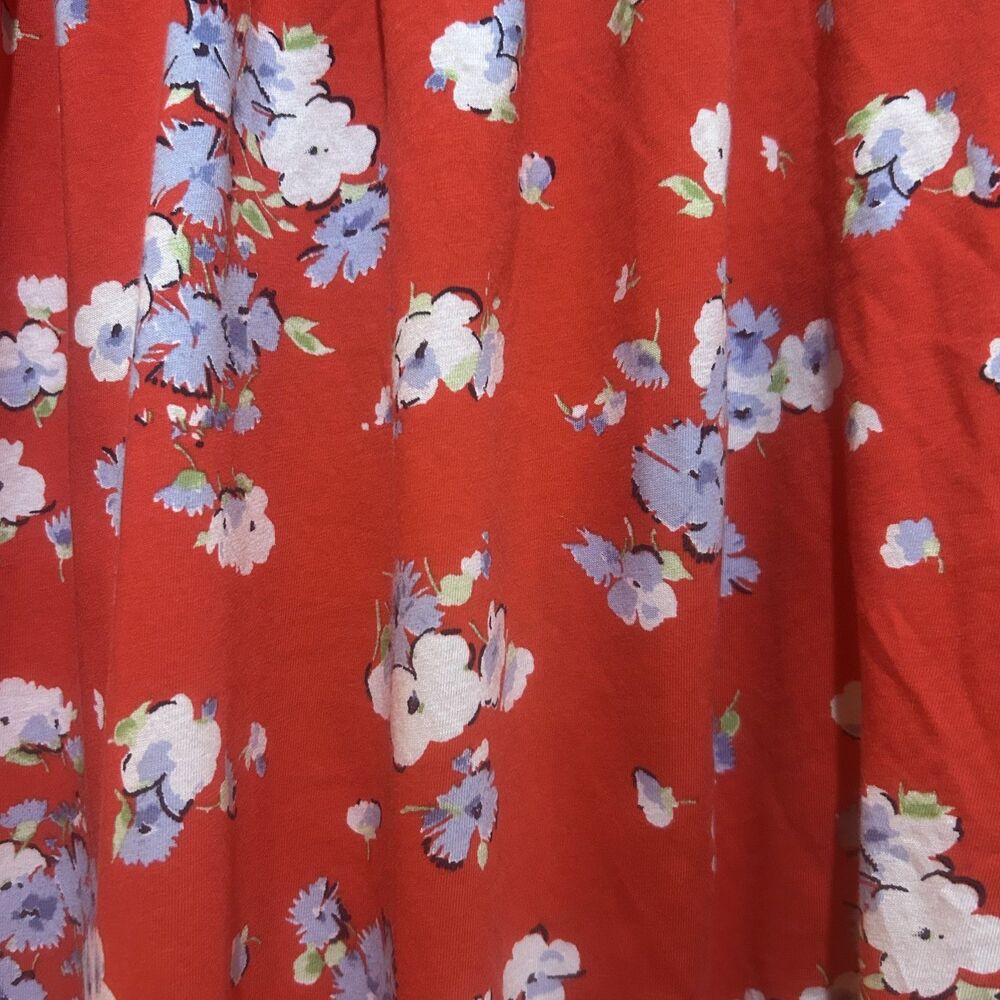 Lauren Ralph Lauren Red Cotton Floral Off Shoulder Top-Sz L-Preppy-Peasant - Picture 4 of 9